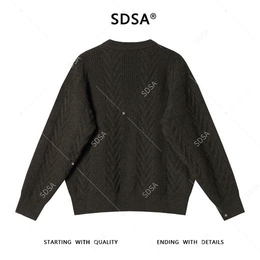 5825SDSA男士秋冬新款痞帅男装韩版简约绞花圆领毛衣慵懒风针织衫百搭 商品图5