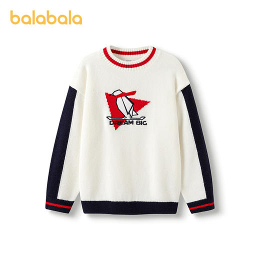 巴拉巴拉男童毛衣套头针织衫中大童童装提花时尚洋气撞色舒适百搭 商品图1
