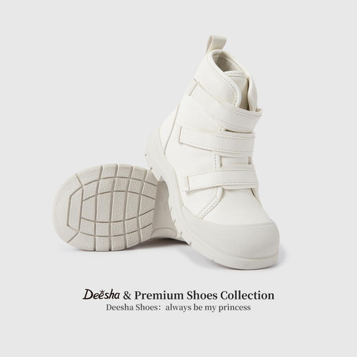 笛莎Deesha 女童童鞋2025冬季新款短筒加绒皮靴 商品图2