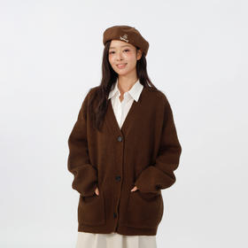 基本款宽松百搭V领开衫-纪念日百货门店同款165144977