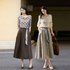 【10/1新品】熙世界老钱风配丝巾天丝半身裙女2025秋季新款遮跨显瘦大摆a字裙 商品缩略图3