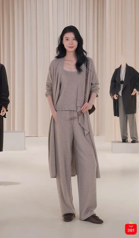 THESOONG/100%羊绒慵懒极简早秋三件套套装女宽松休闲裤女针织HWMY7621/HWKZ7622/HWTX7623 商品图0
