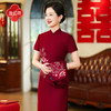 逸红颜 艳容 2025秋装新品敬酒服红色改良旗袍连衣裙礼服套装 商品缩略图3