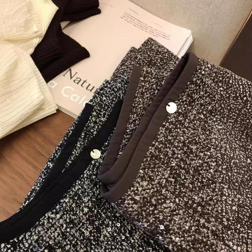 【断码清仓 无退换】贼美~贼好看！法式重工小香风大裙摆亮片粗花呢夹花A高腰显瘦羊毛 商品图2