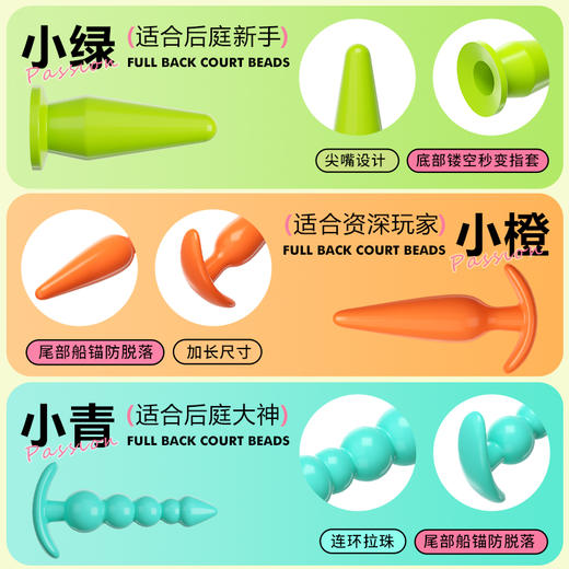 【女用器具】谜姬 多巴胺肛塞后庭开发拉珠三支装 商品图7