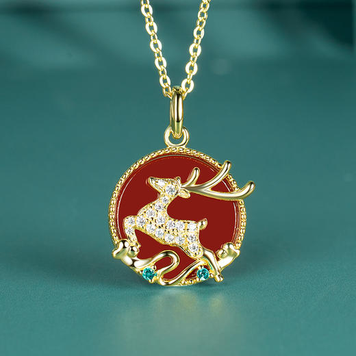 敦煌文创 九色鹿系列纯银项链 商品图4