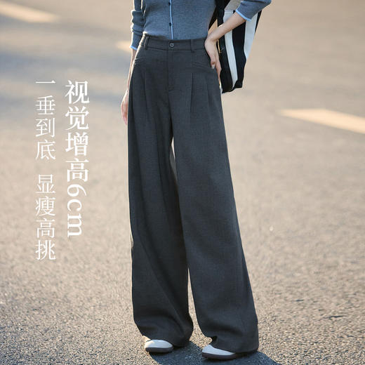 【10/1新品】熙世界早八通勤西装裤女2025秋季新款高级感休闲宽松直筒阔腿裤子 商品图3