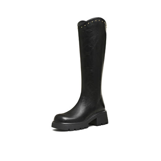 【云粉节】BF楼天美意厚底增高骑士靴长靴女鞋高筒时装靴皮靴2025冬新款BM031DG5吊牌价1099活动价599 商品图3