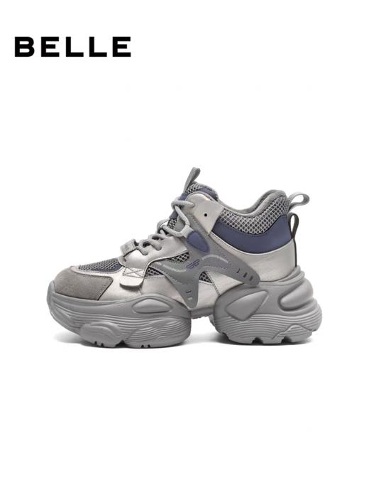 BF楼百丽灰色加绒高帮老爹鞋女25冬季新款厚底休闲运动鞋子E6M1DDM5 商品图1