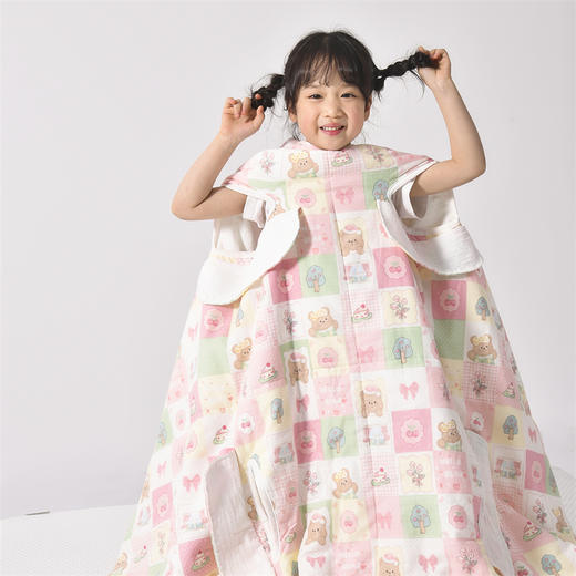 A类全棉双层纱儿童防踢被 纯棉四层纱布多功能盖毯幼儿园宝宝夏凉被 商品图1