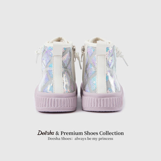 笛莎Deesha 女童童鞋2025冬季新款甜酷休闲高帮板鞋 商品图4