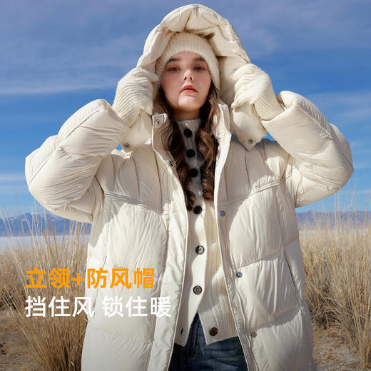 【高蓬高充绒】三彩2025冬季新款90白鸭绒羽绒服防水易打理M 商品图1