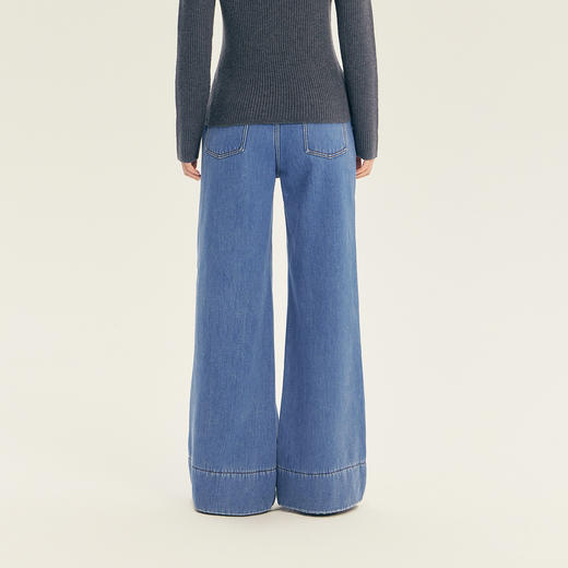 笛莎Deesha青少年女童裤子2025冬季女童牛仔喇叭裤 商品图4