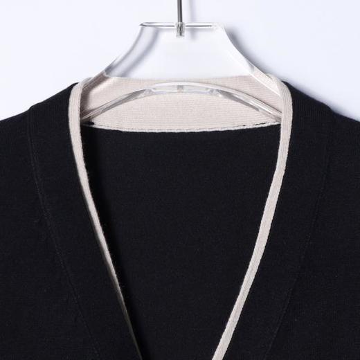 25FK068SDSA秋冬新款痞帅男装韩版简约撞色纽扣开衫V领假两件针织衫毛衣 商品图2