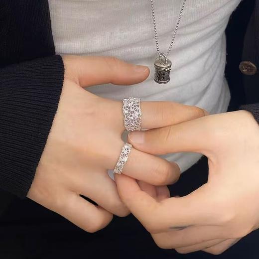 董洁同款高颜值925银蕾丝戒指活口 商品图8