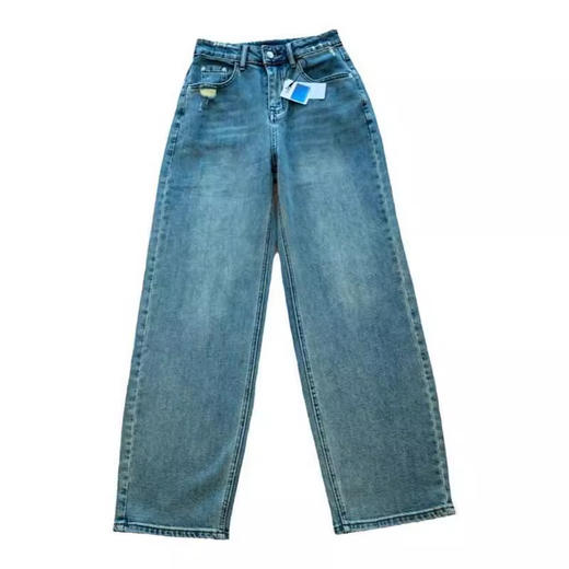 【断码清仓 无退换】香蕉裤王！巨显瘦遮肉水洗蓝色百搭高腰宽松拖地牛仔裤女春秋款 商品图4