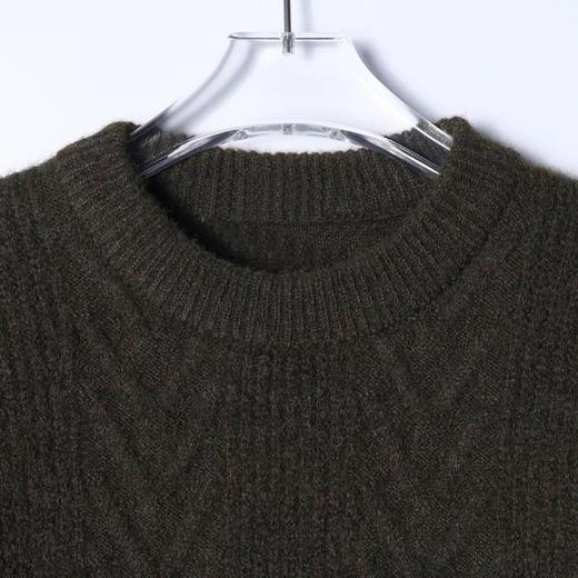 5825SDSA男士秋冬新款痞帅男装韩版简约绞花圆领毛衣慵懒风针织衫百搭 商品图2