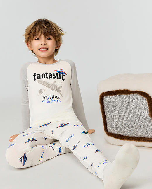 5楼爱慕儿童奶皮太空飞船暖衣长裤AK273J741 商品图2