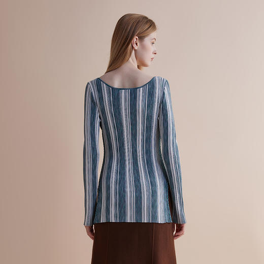 【JASON WU】春夏新款双色一字领套头上衣毛衫毛针织衫女 商品图1