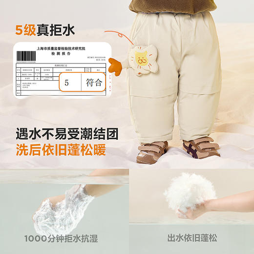 [拒水羽绒]迷你巴拉巴拉男女童宝宝羽绒裤2025冬新品三防保暖裤子 商品图2
