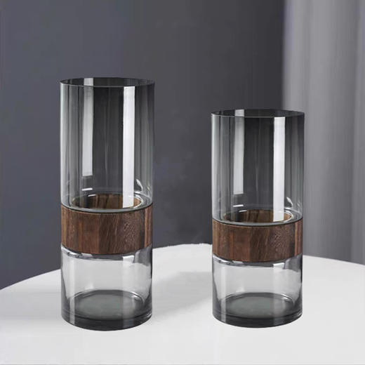 娜家简约现代木桶透明玻璃花瓶 商品图1