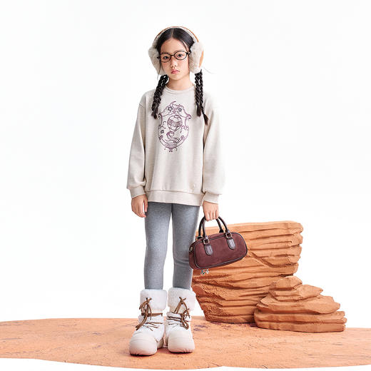 【实体店同款】女童全腰针织打底裤冬季新款安奈儿童装AG546057 商品图3