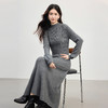 【年货节】熙世界灰色仿羊绒针织连衣裙女2025秋冬新款内搭半高领毛衣长裙子 商品缩略图3