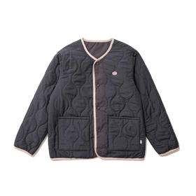 U17 绗缝葫芦格双面穿印花棉服 深灰色