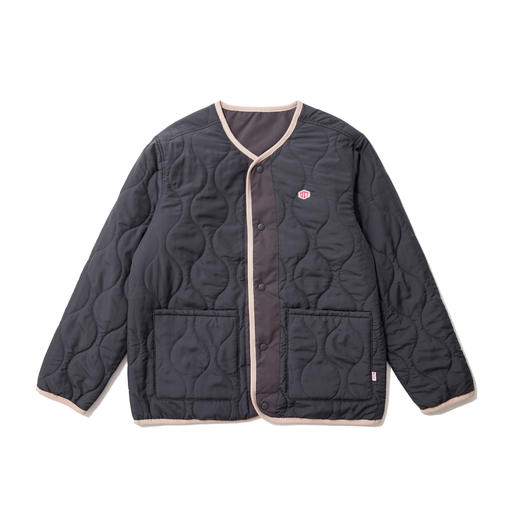 U17 绗缝葫芦格双面穿印花棉服 深灰色 商品图0