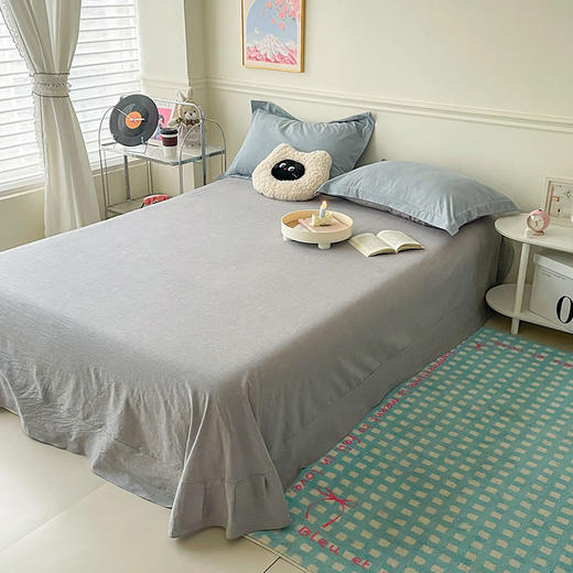 【多妈团购 A类高端色织全棉水洗棉日系无印风四件套】A类母婴级别，安全可靠，100%棉，柔软亲肤，不易掉色，不易起球，可机洗水洗，解放双手-南通智锦 商品图6