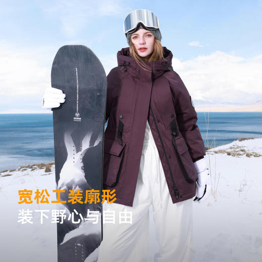 【防水+蓄热】三彩2025冬季新款90白鸭绒羽绒服派克户外工装M 商品图3