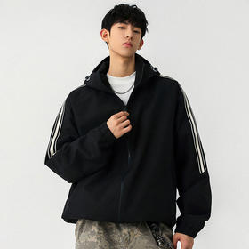 半身缘男装 春季运动条纹宽松户外机能工装夹克外套261112U01310044