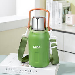 德铂Debo钵享手提保温杯900ml大容量 食品级PP316不锈钢材质 7层锁温 自带过 商品图3