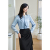「冰蓝绸语」衬衫 细腻肌理感 米思阳2026春季新款时尚通勤衬衫小众设计感温柔气质百搭小衫4478 商品缩略图1