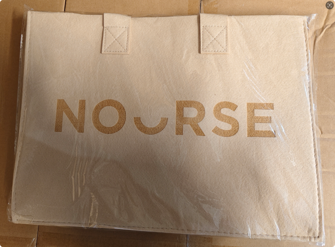 【赠品】橘院长毛毡手提包-米色