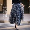 【10/1新品】熙世界【都市旅人】复古格纹半身裙女秋季高腰垂感百褶裙a字长裙 商品缩略图3