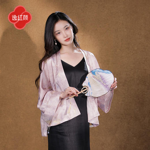 逸红颜琅轩2025早秋新款真丝织金桑波缎重工汉服新中式外套上衣女 商品图2