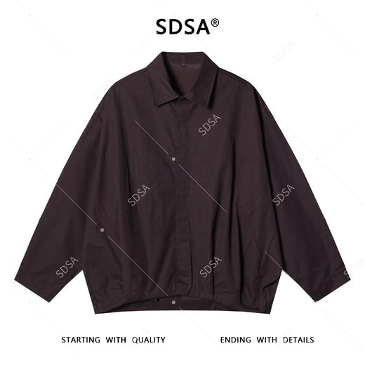 258125SDSA男士秋冬新款痞帅男装港风复古拉链翻领廓形夹克纯色百搭外套 商品图1