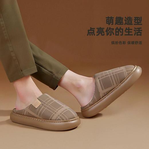 情侣棉拖鞋女冬季简约棉拖毛绒保暖厚底软瘦室内防水棉拖鞋男【WG25103W/M】 商品图2