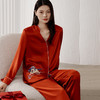 一起红】金三塔×敦煌红色真丝睡衣100%桑蚕丝本命年新年睡衣礼盒 YSFFD204 商品缩略图3
