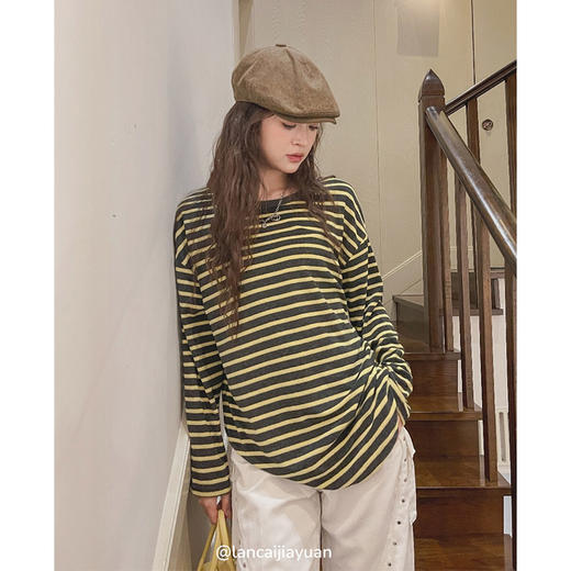毛巾条纹慵懒风长袖-纪念日百货门店同款165543804 商品图5