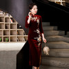 中式刺绣金丝绒国风长款改良旗袍 SC13543 商品缩略图3