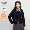 【10/1新品】熙世界小香风短款毛呢外套女秋冬新款圆领双面呢100.%绵羊毛大衣 商品缩略图0