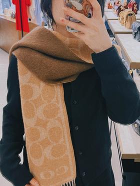 【香港直邮 COACH/蔻驰】蔻驰流苏字母印花 绒线围巾男女情侣同款