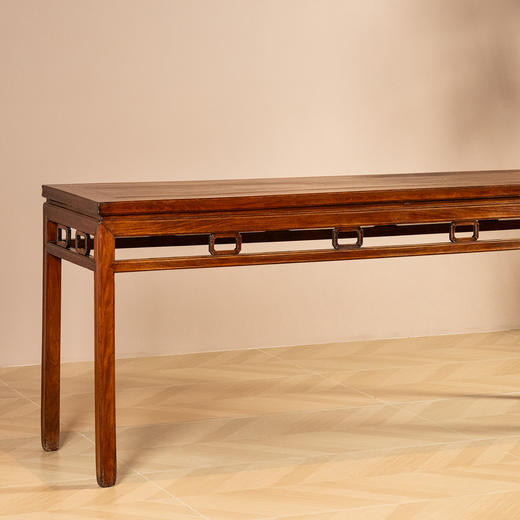 明	黄花梨海棠形卡子花打洼条桌 商品图2