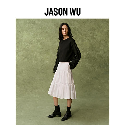 【JASON WU】春季新款荷叶边长袖新中式百搭休闲通勤上衣卫衣女 商品图2