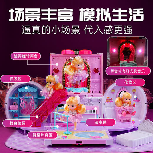 mimiworld迷你玫美芭蕾小屋儿童仿真过家家玩具女孩娃娃生日礼物 商品图10
