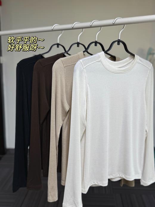 秋季新款 软呼呼~打底长袖T恤  天丝莱赛尔、澳洲美利奴羊毛混纺 轻薄透气~轻保暖不冰凉，显瘦遮肉肉 可单穿 可打底 商品图7