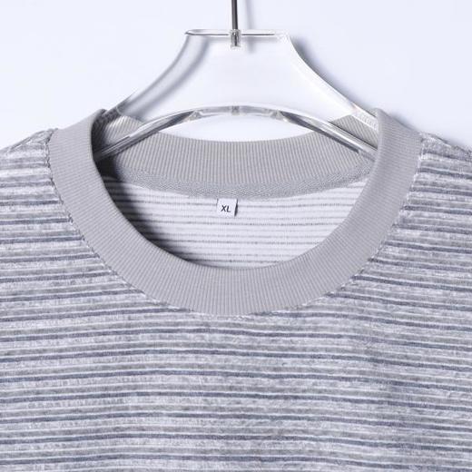 SDSA男士秋冬新款痞帅男装韩版极简风撞色条纹圆领长袖T恤百搭潮 商品图1