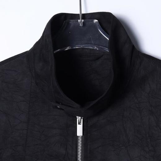 252753SDSA男士秋冬新款痞帅男装复古褶皱拉链立领夹克外套宽松时尚上衣 商品图2